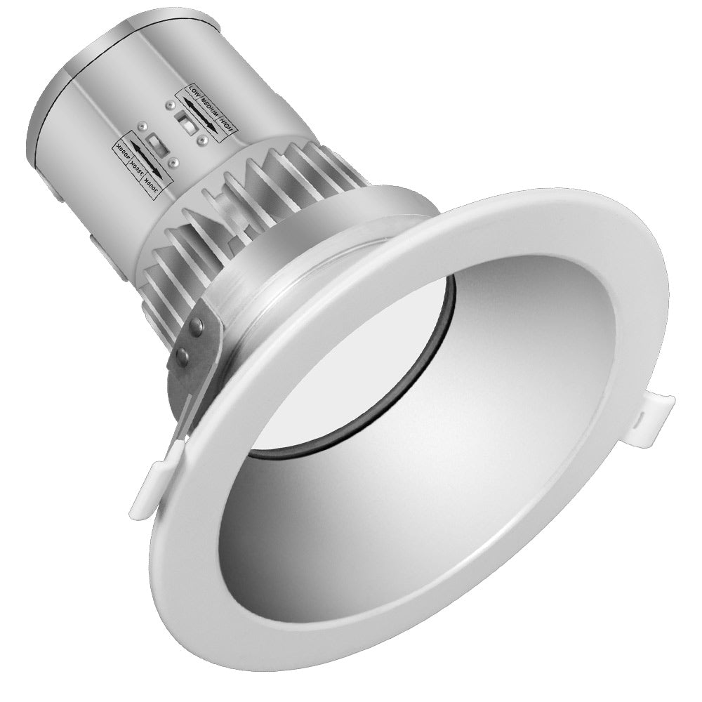 Konlite recessed down light with 6" white Trim