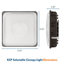 Konlite LED Canopy Light product dimensions