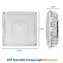 Konlite White LED Canopy Light dimensions