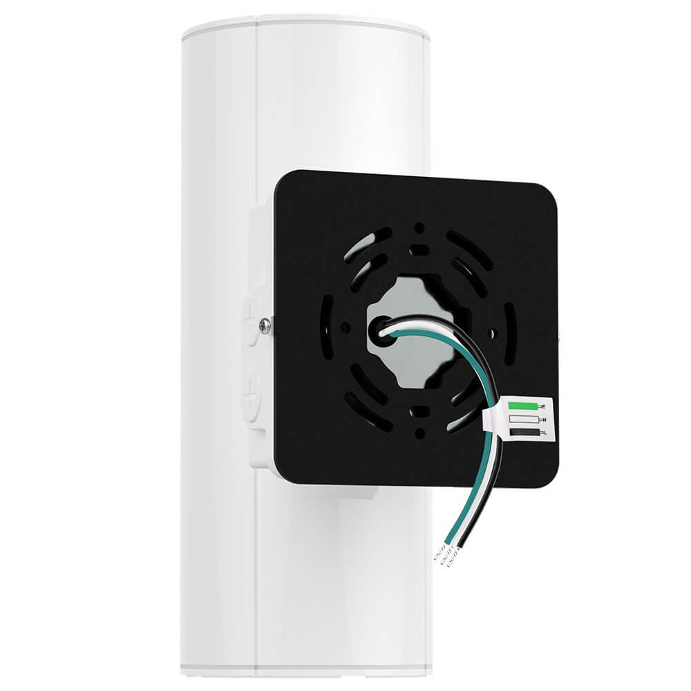 back View of Konlite LED Cylinder Up and Down Wall Light fixture 