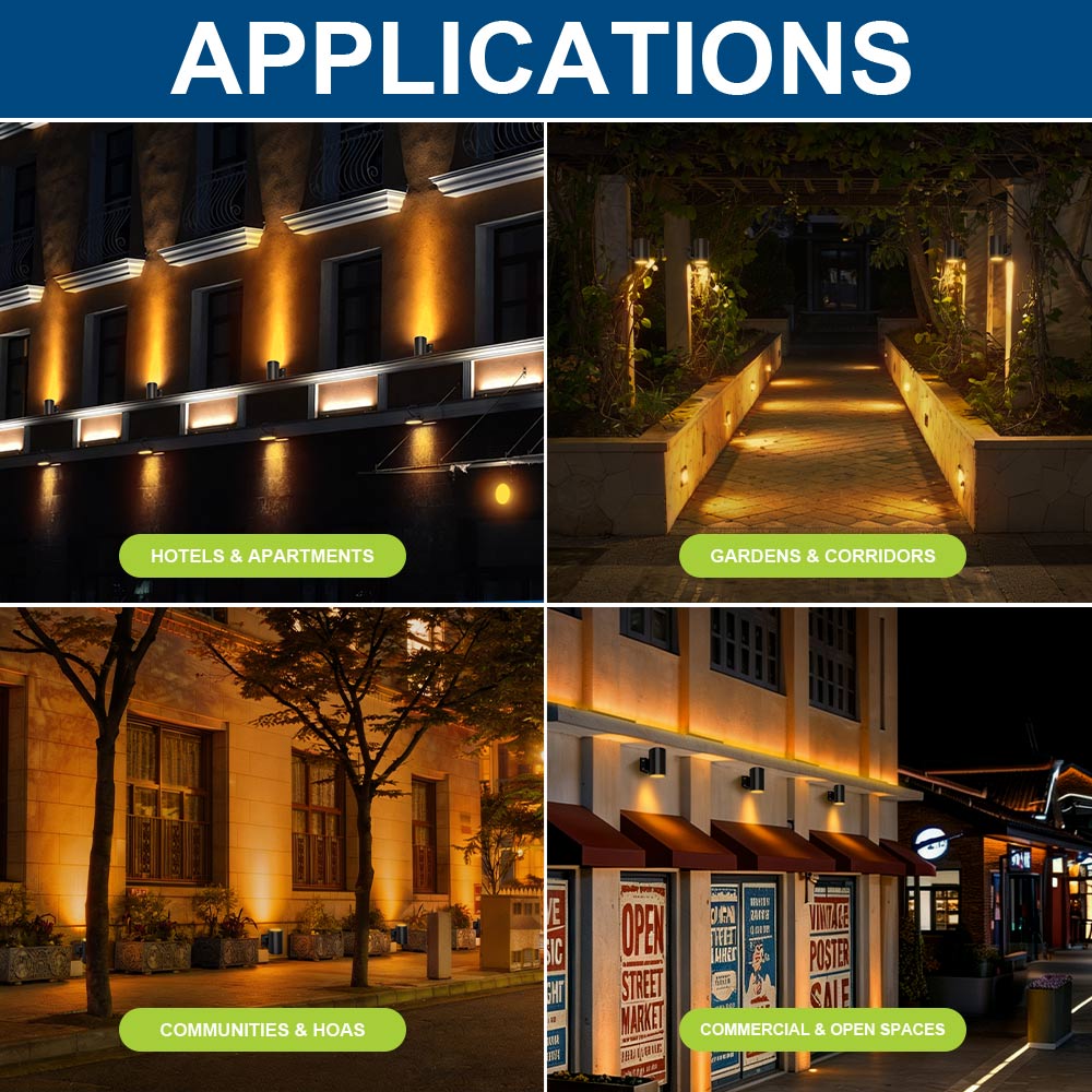 Applications of Konlite 38W Amber LED Cylinder Wall Light - Wildlife friendly
