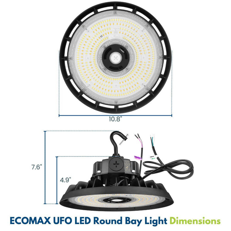 Dimensions of Konlite ECOMAX High Bay Light - 80W/100W/150W