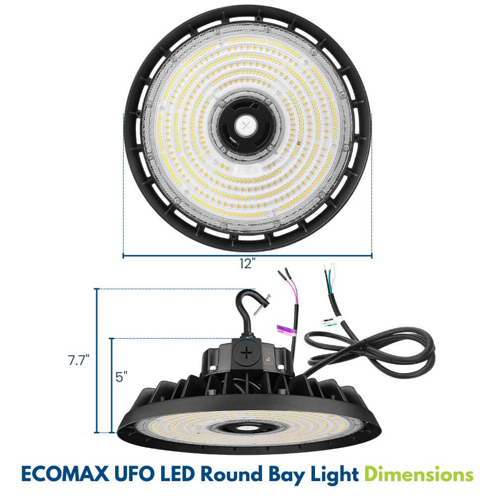 Dimensions of Konlite ECOMAX High Bay Light - 150W/200W/240W