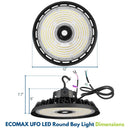 Dimensions of Konlite ECOMAX High Bay Light - 150W/200W/240W