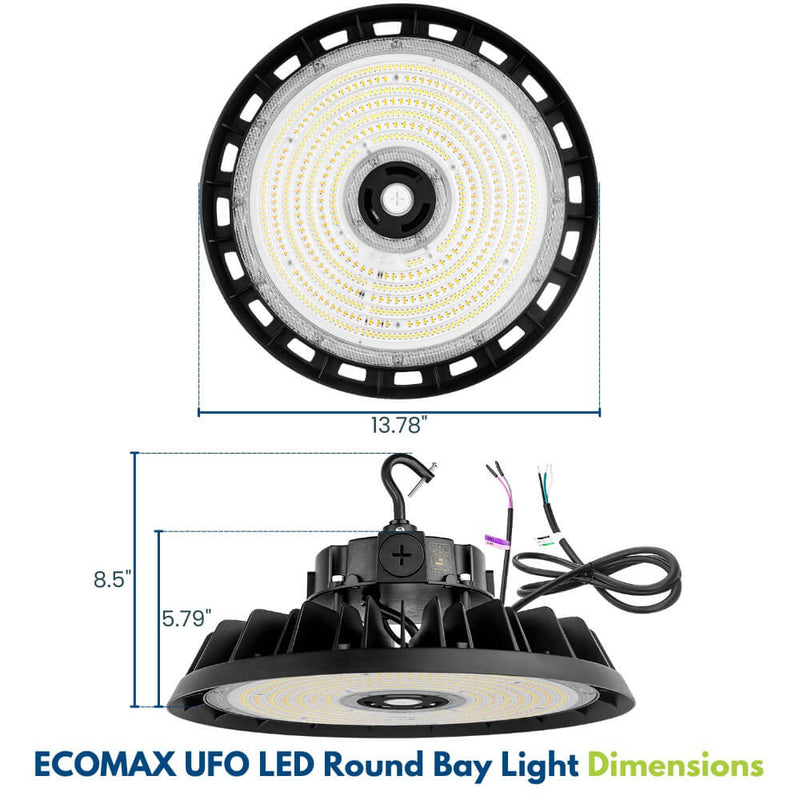 Dimensions of Konlite ECOMAX High Bay Light - 200W/240W/320W