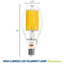 Dimensions of High Lumen LED Filament Bulb 