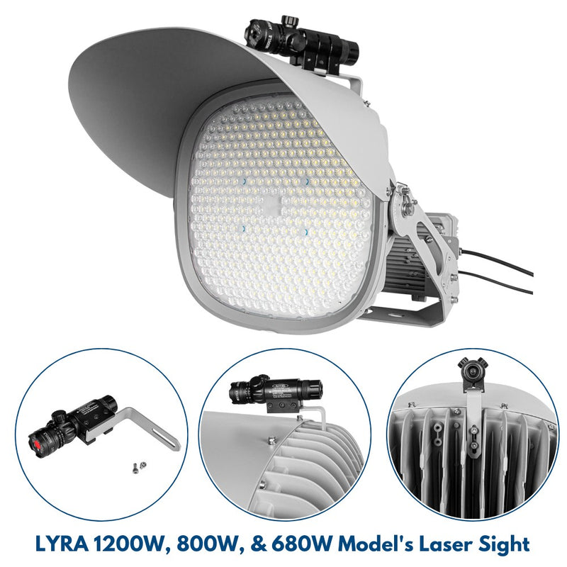Laser Pointer on large Lyra LED Stadium Lights