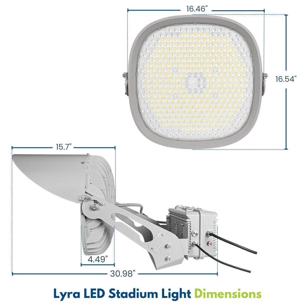 Dimensions of 680W Konlite LYRA LED Stadium Light