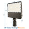 Dimensions of 250W Konlite NAVI Flood Light with SlipFitter Mount