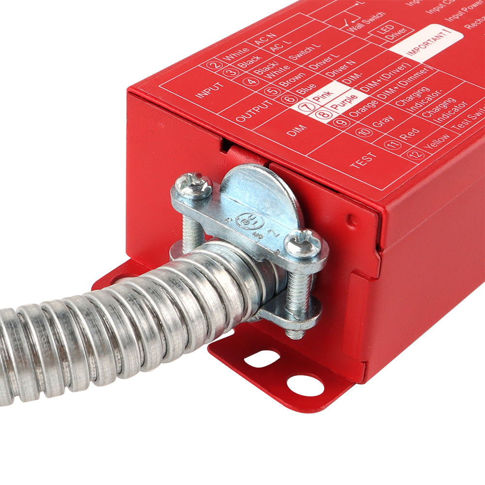 Junction for emergency battery backup for LED linear high bay