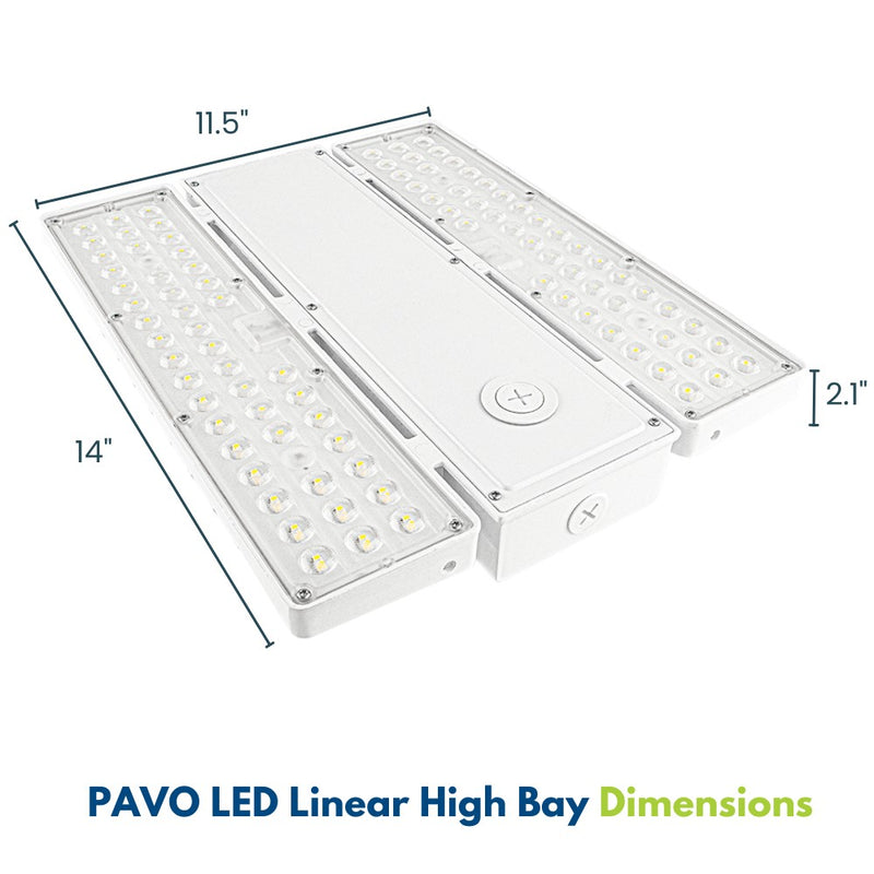 Dimensions of Konlite LED High Bay lights PAVO series - 155W