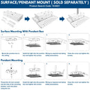 Surface and pendant mount methods of PAVO high bay lights