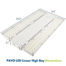 Dimensions of Konlite LED High Bay lights PAVO series - 310W