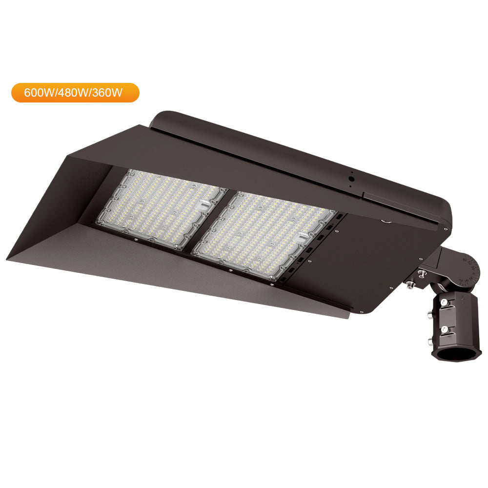 Front Glare Shield installed on 400W Spica Series LED Sports Lights