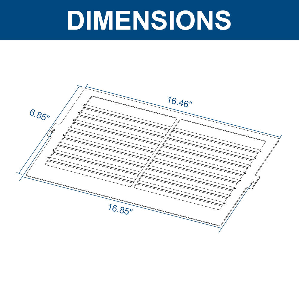 Diagram of Louver Shield for Spica Series LED Sports Lights with labelled dimensions