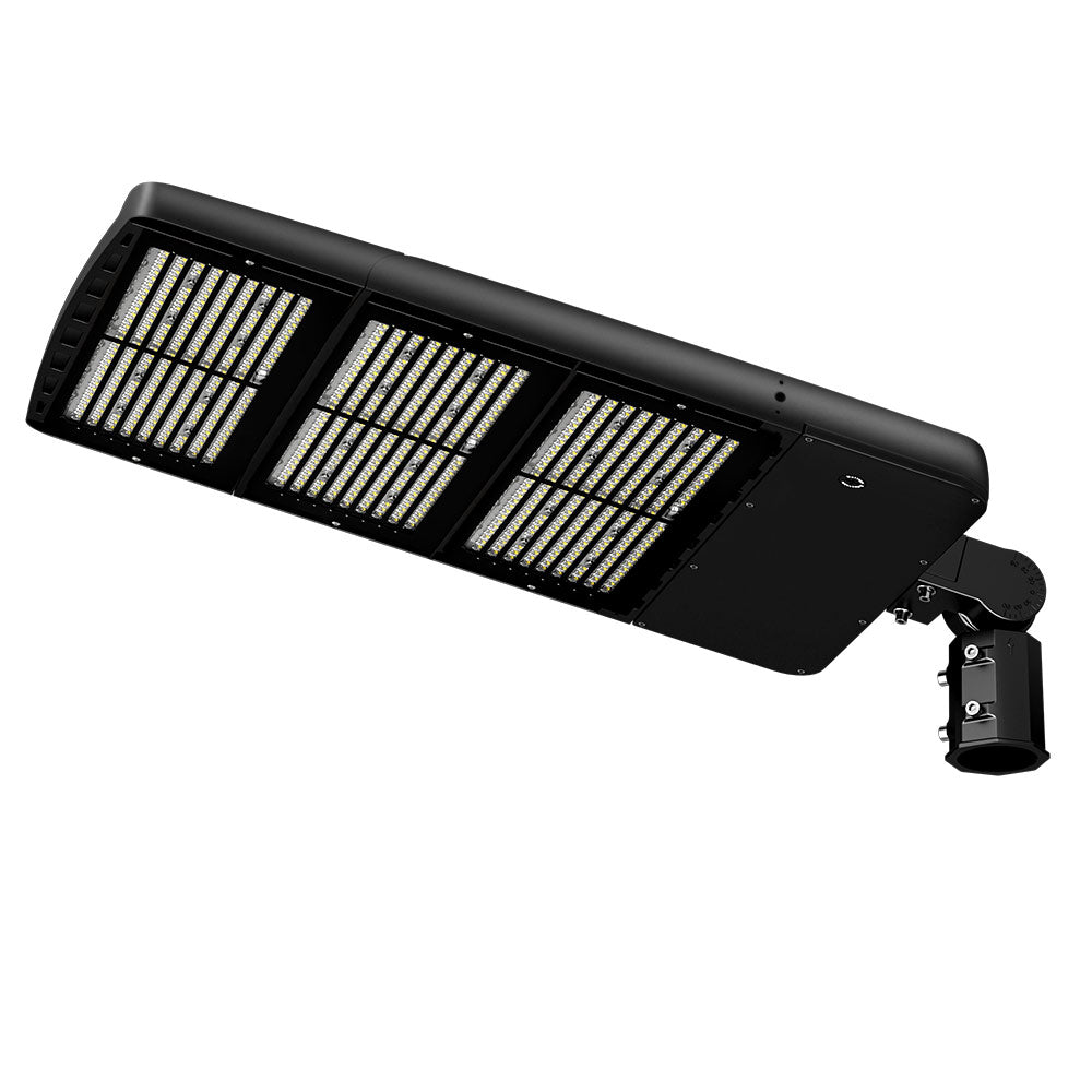 Black Louver Shields installed on Konlite Spica LED Sports Light