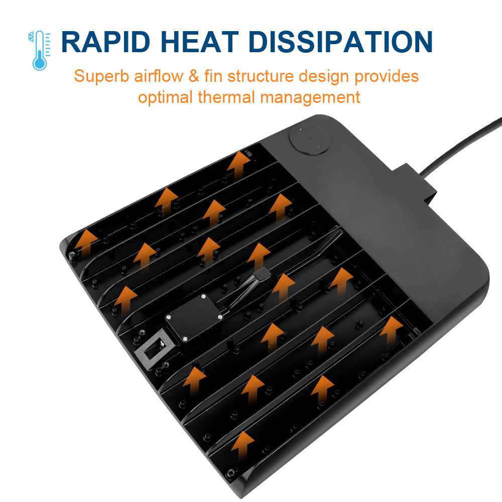 Heat dissipation of Back view of a Konlite Spica 400W Black LED Sports Light