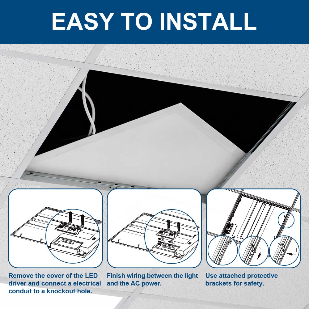 Konlite 2x2 Center Basket Troffer Light installation Guide 