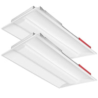 2 pack of 2x4 Center Basket Troffer Lights with EBB