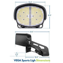 Dimensions of konlite 800w led sports light 200-480V