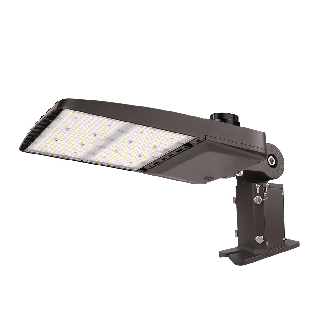 Konlite Vela wattage selectable 310W 5000K led parking lot light with universal mount