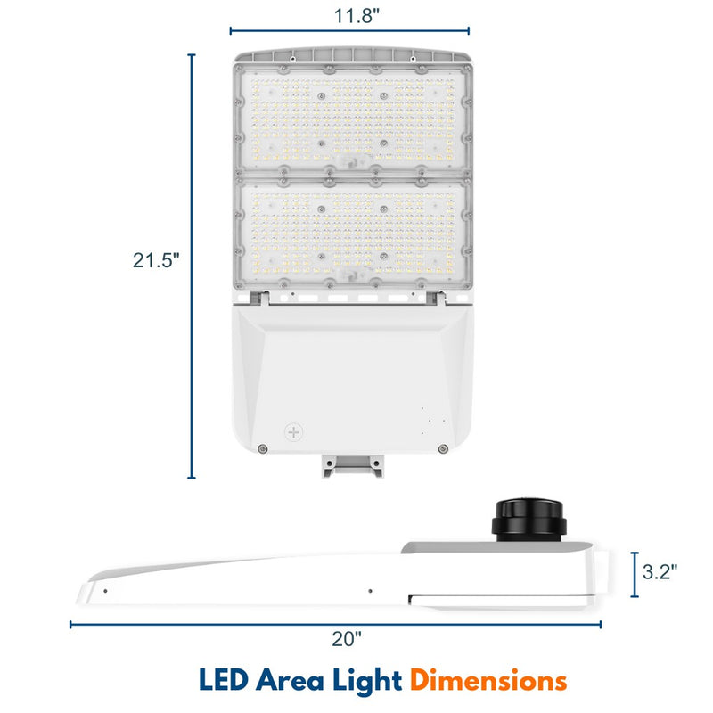 Konlite Vela III LED White Parking Lot Light dimensions