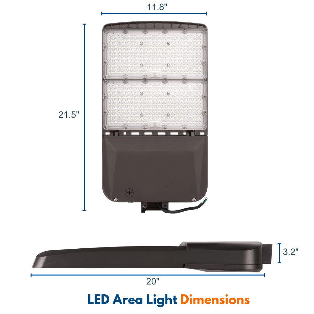Konlite Vela 310W 5000K 480V led area light dimensions