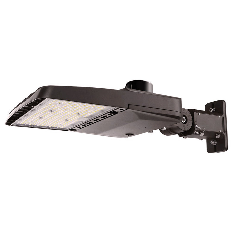 Wattage selectable Vela LED Area light with universal arm