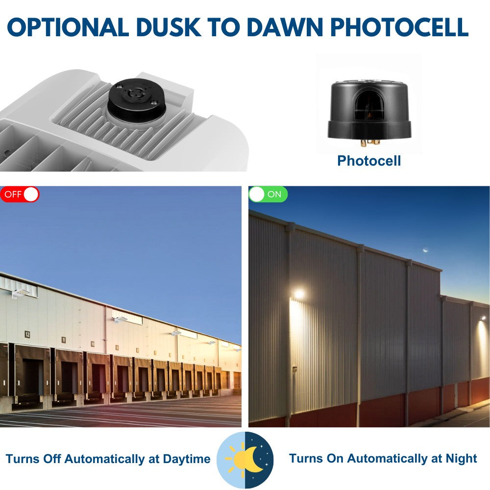 Konlite Vela I LED White Parking Lot Light with Photocell