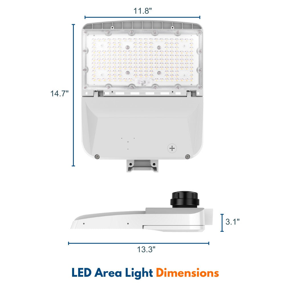 Konlite Vela I LED White Parking Lot Light Dimensions