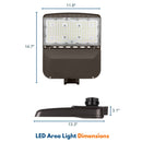 150W Vela LED Parking Lot light product dimensions
