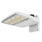 While VELA II Parking Lot light with wall mount bracket