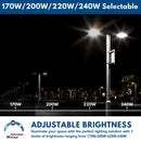 4 steps wattage selectable area light 240w to 170w