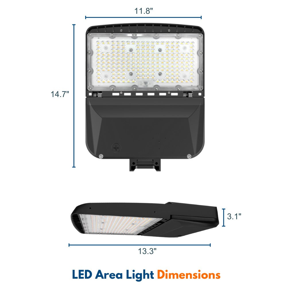 the dimensions of Konlite Vela series led area light