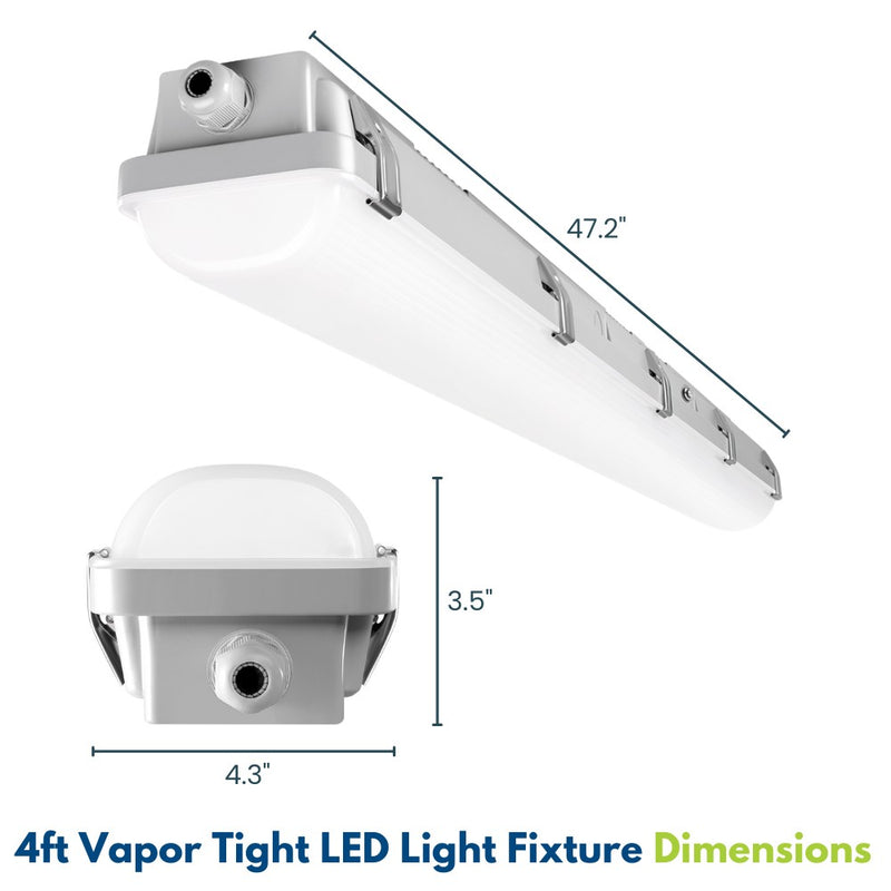 4ft Vapor Tight LED Light Fixture dimensions
