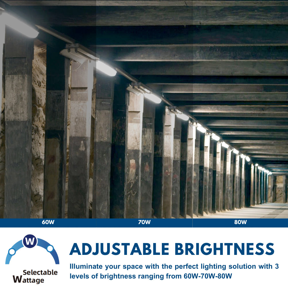 Konlite 8ft Vapor Tight LED Light Fixture in different wattages