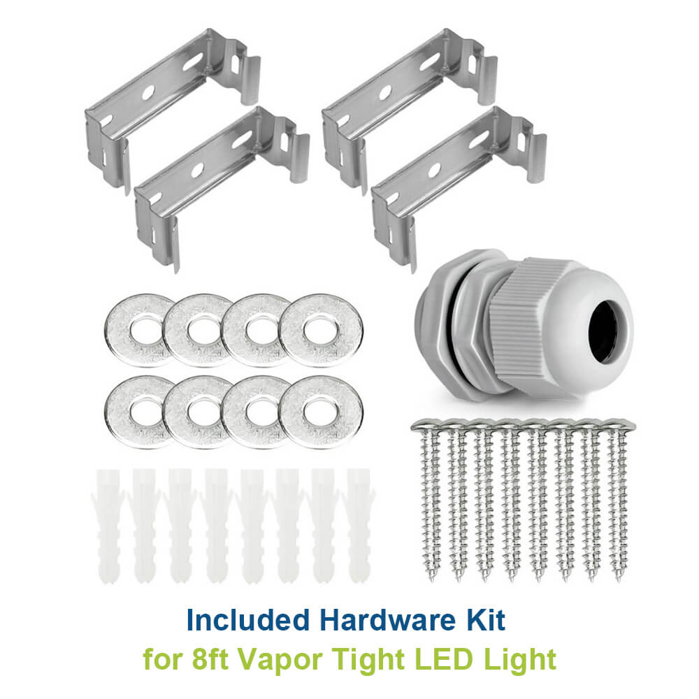 Konlite 8ft Vapor Tight LED Light Fixture accessories 