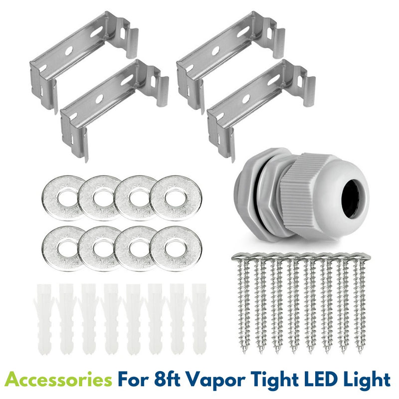 Konlite 8ft Vapor Tight LED Light Fixture accessories 