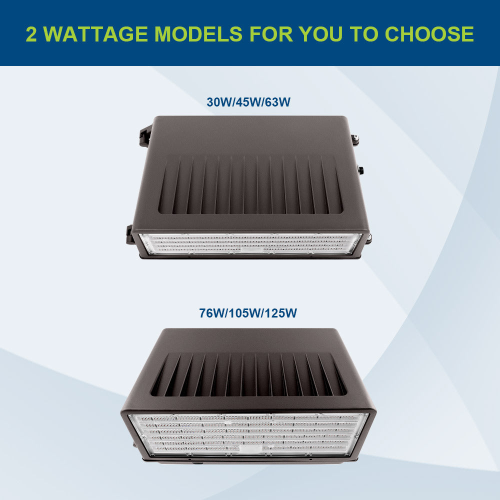 Available wattage models for Konlite KWPD Turtle Friendly Amber LED Full Cutoff Wall Pack Light.