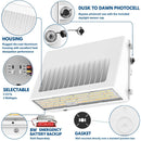 White Konlite full cut-off wall pack light features