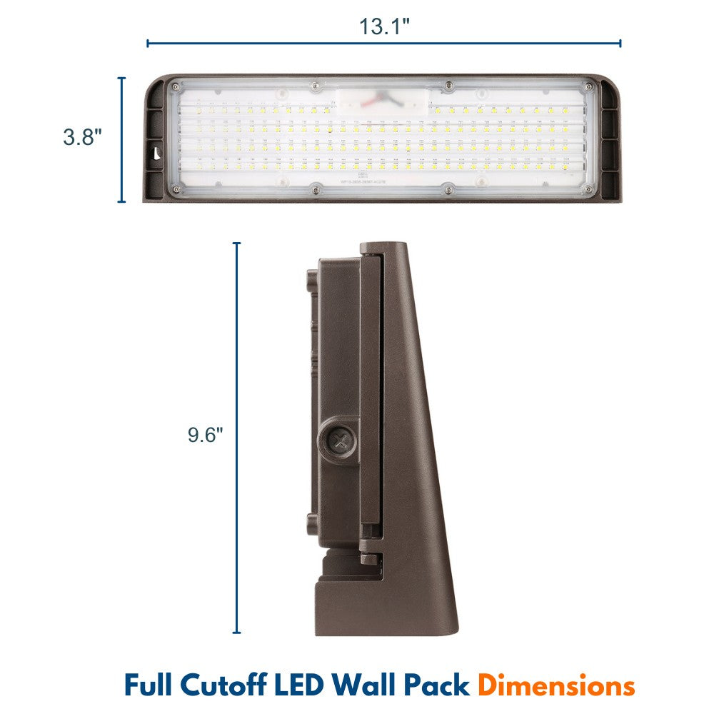 Konlite led full cutoff wall pack light dimensions