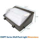 Dimensions for  Konlite LED Wall Pack Light 