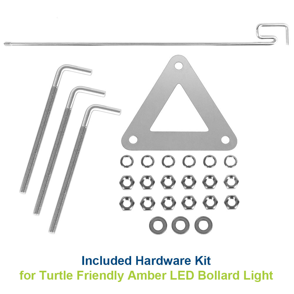 Included hardware kit for Konlite Atria Turtle Friendly LED 3ft Bollard Light
