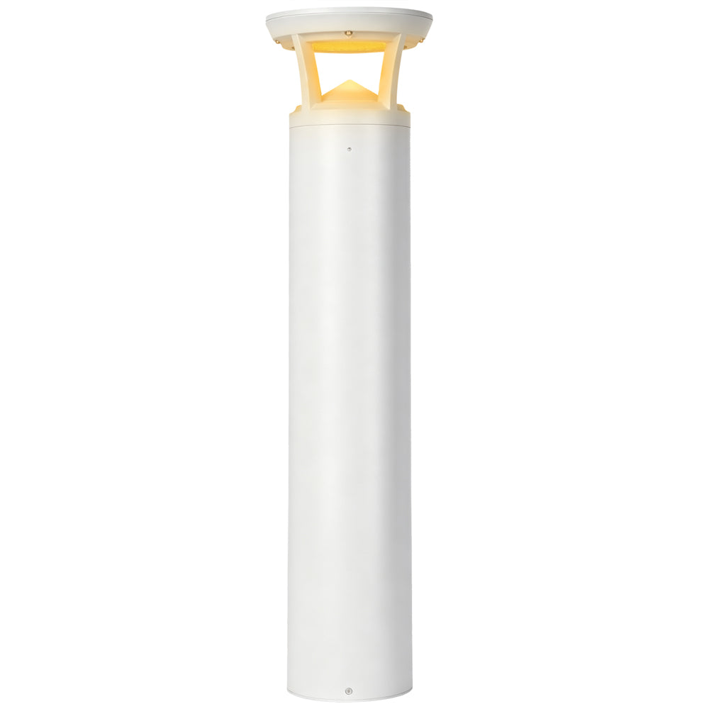 White Atria Turtle-Friendly Bollard Light emitting true amber light