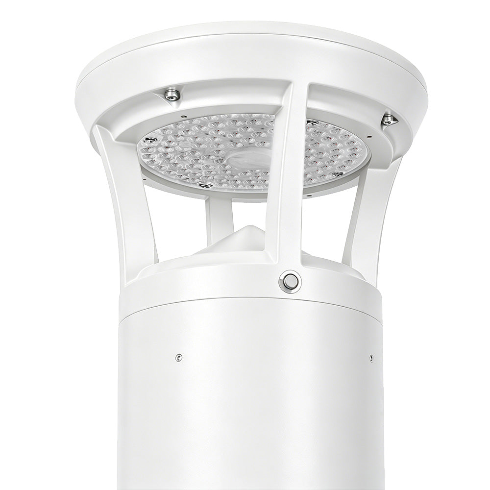 White Atria Turtle-Friendly Bollard Light emitting true amber light With emergency battery back up
