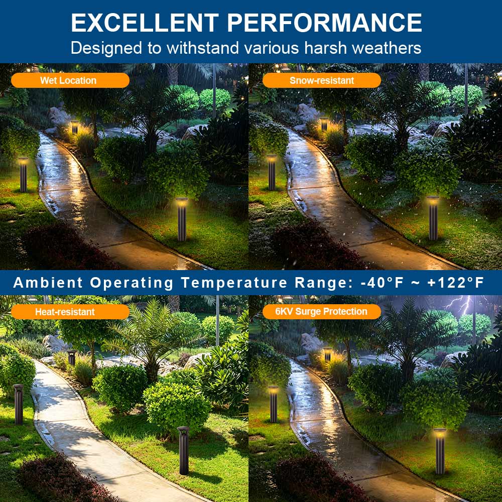 Weather-resistant design for Konlite Atria Turtle Friendly LED 4 ft Bollard Light