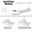 3 Installation Methods for Linear Bay Lights (Hanging Chain, Surface Mount, & Conduit/Pendant Mount)
