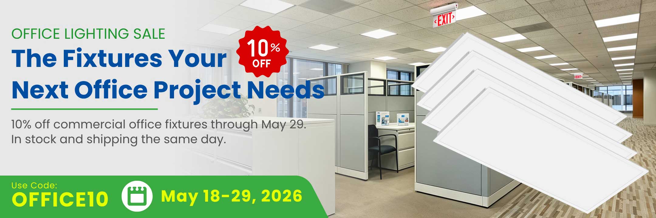 LED Office Lighting - Save 10% with coupon OFFICE10