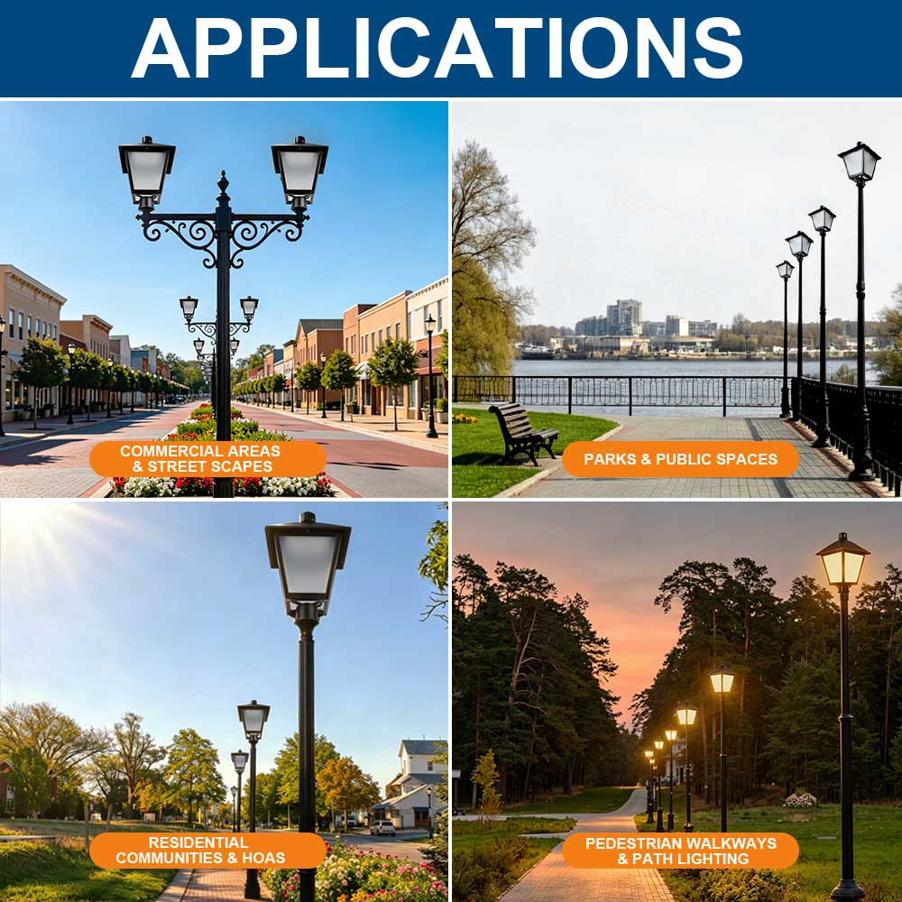 Applications for Konlite LED Lantern Post Top Lights
