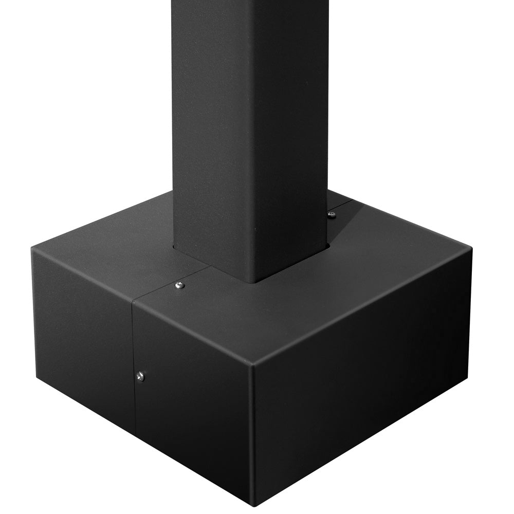 20 ft Black metal post with square base